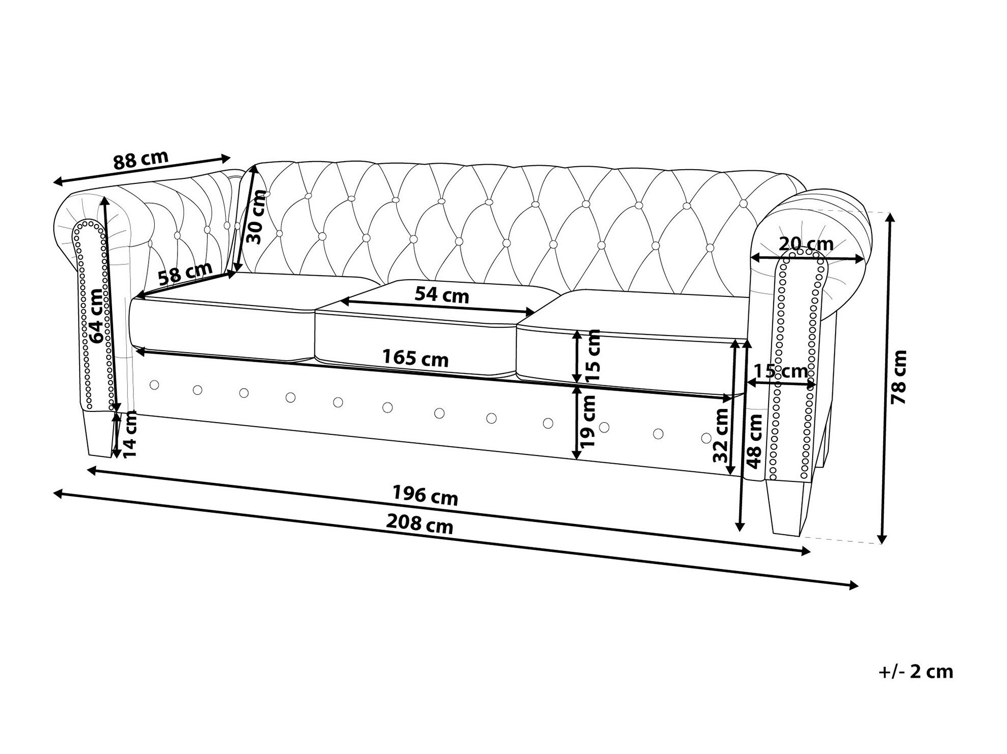 Chesterfield диван Cirdoro 114