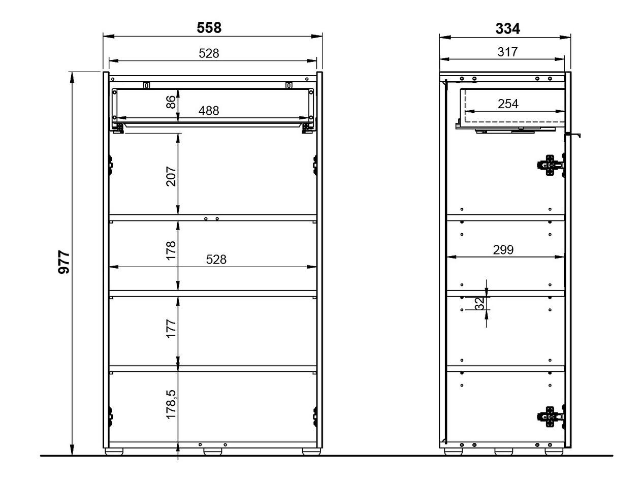 Стоящ шкаф за баня Ventei 102 (Графит + Navarra дъб)