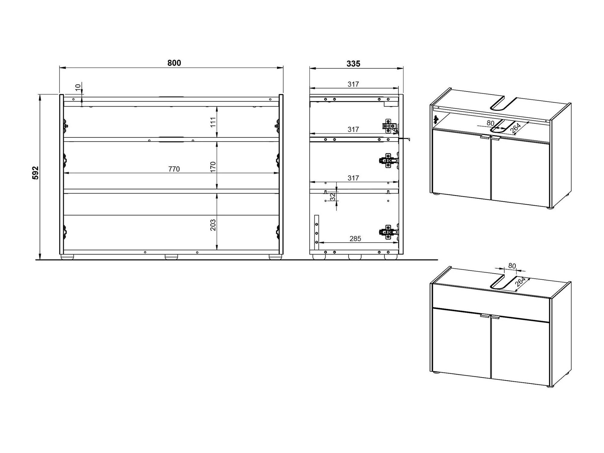 Стоящ шкаф за баня за мивка Ventei 100 (Графит + Navarra дъб)