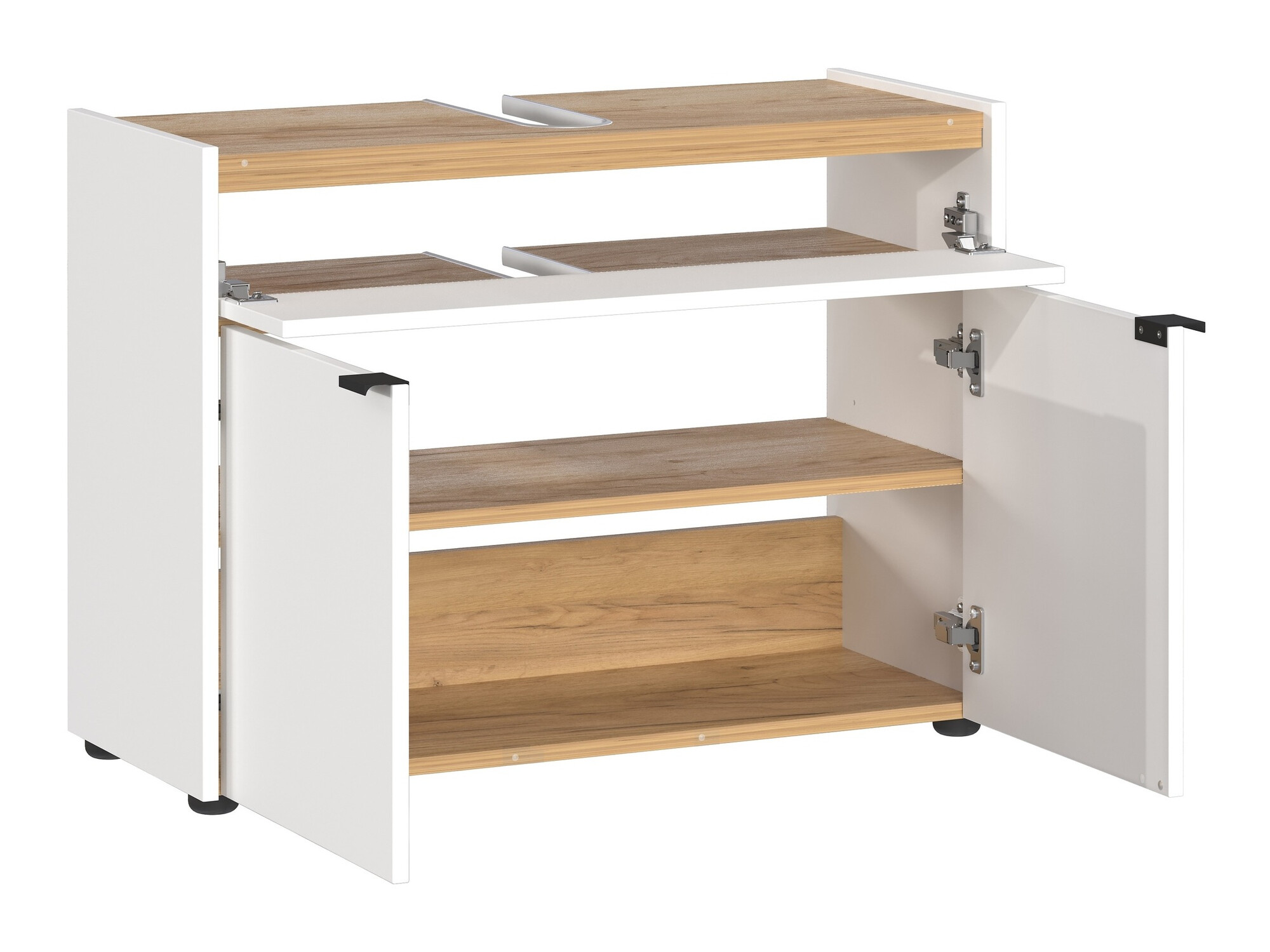 Комплект за баня Ventei 104 (Бял + Navarra дъб)