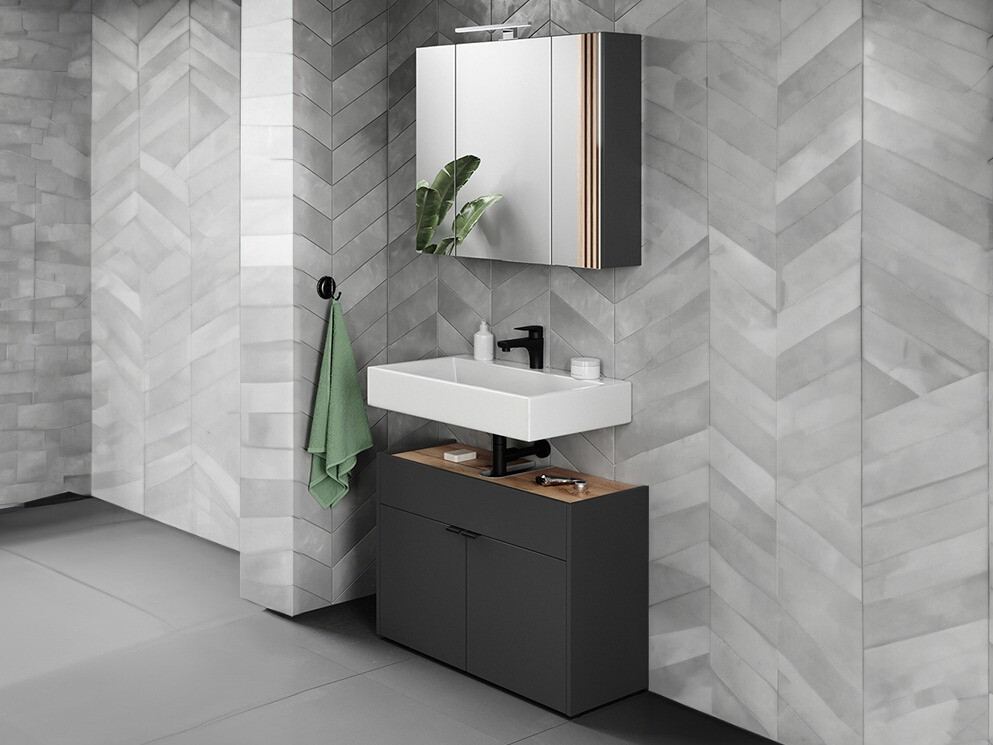 Комплект за баня Ventei 104 (Графит + Navarra дъб)