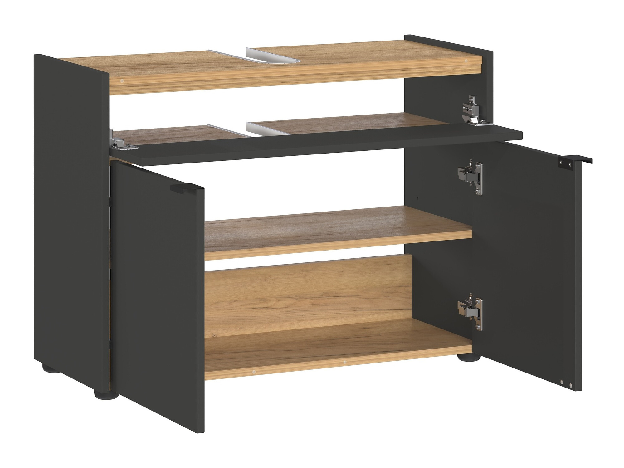 Комплект за баня Ventei 104 (Графит + Navarra дъб)