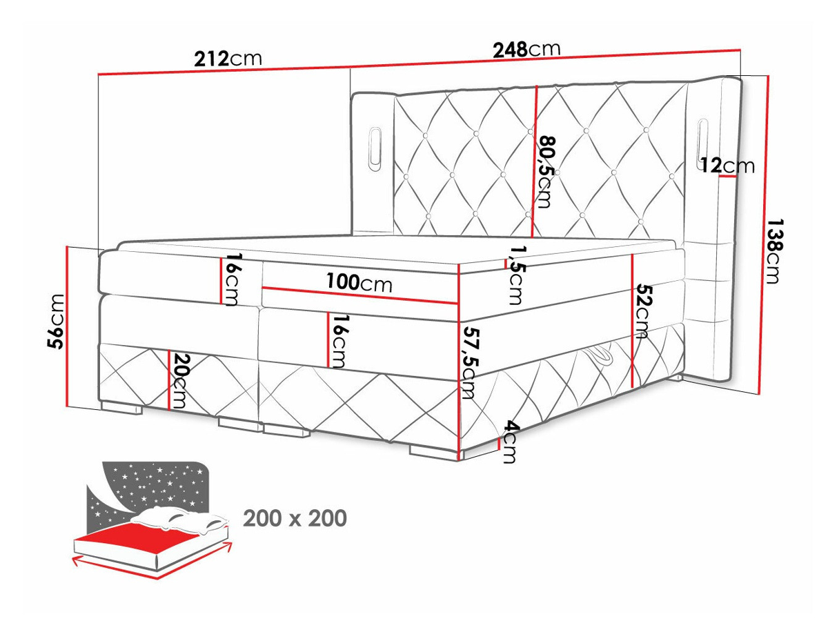 Континентално легло Baltimore 187 (Kameleon 84)