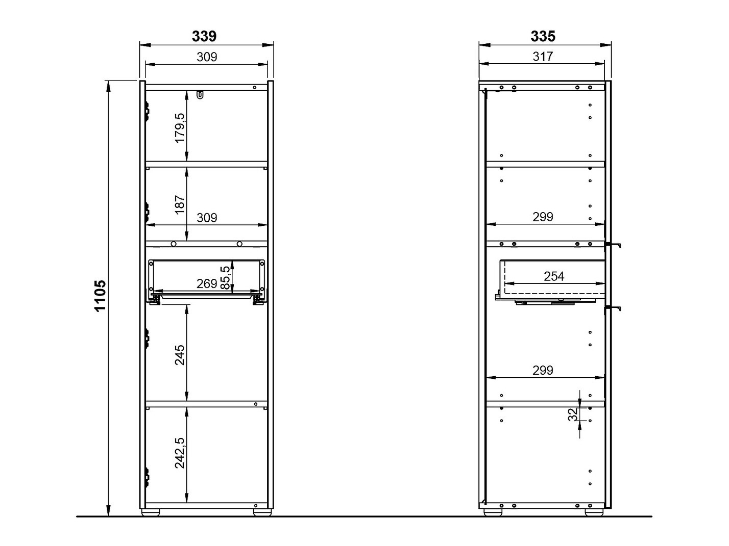 Комплект за баня Ventei 109 (Графит + Navarra дъб)