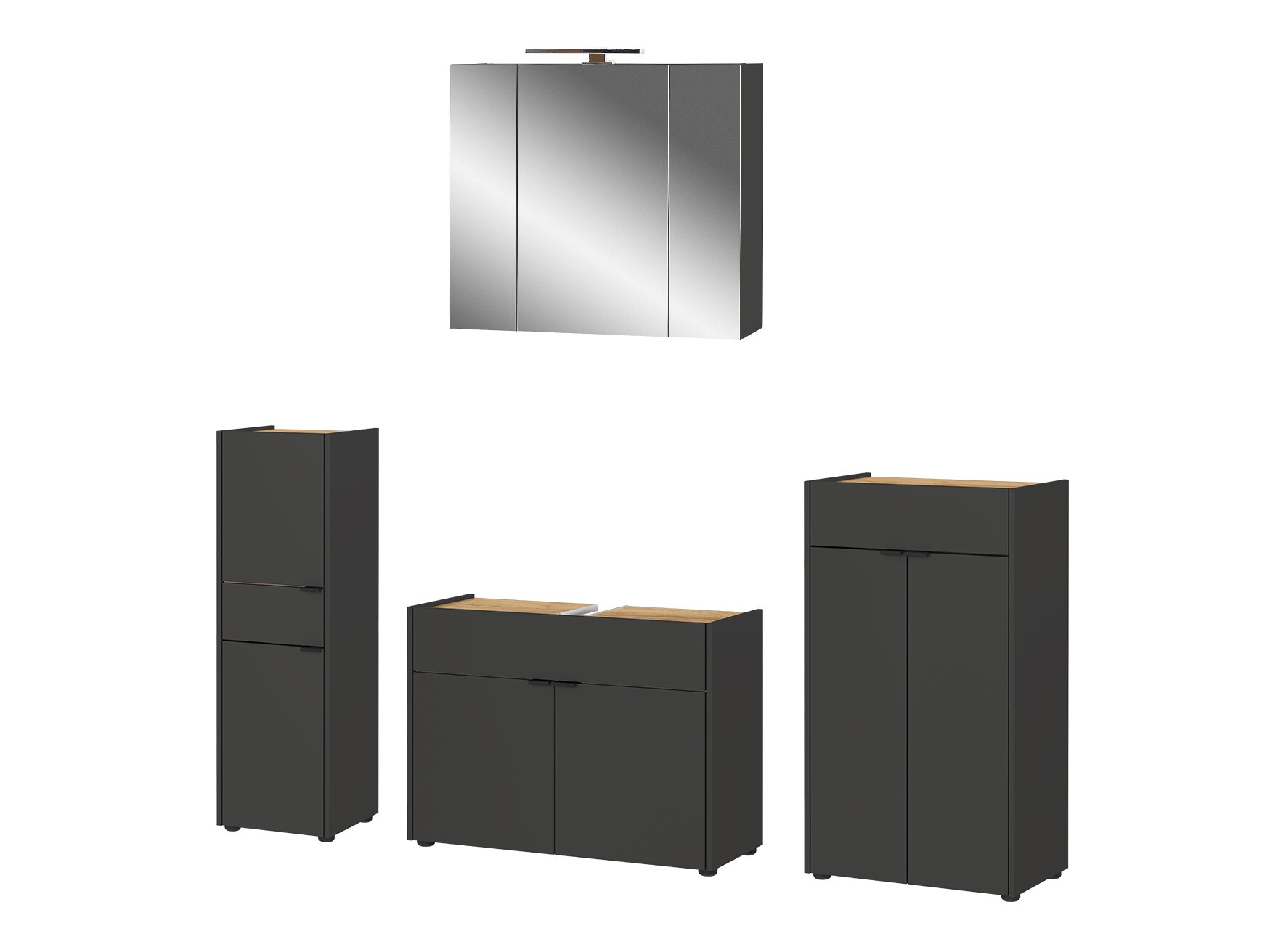 Комплект за баня Ventei 109 (Графит + Navarra дъб)