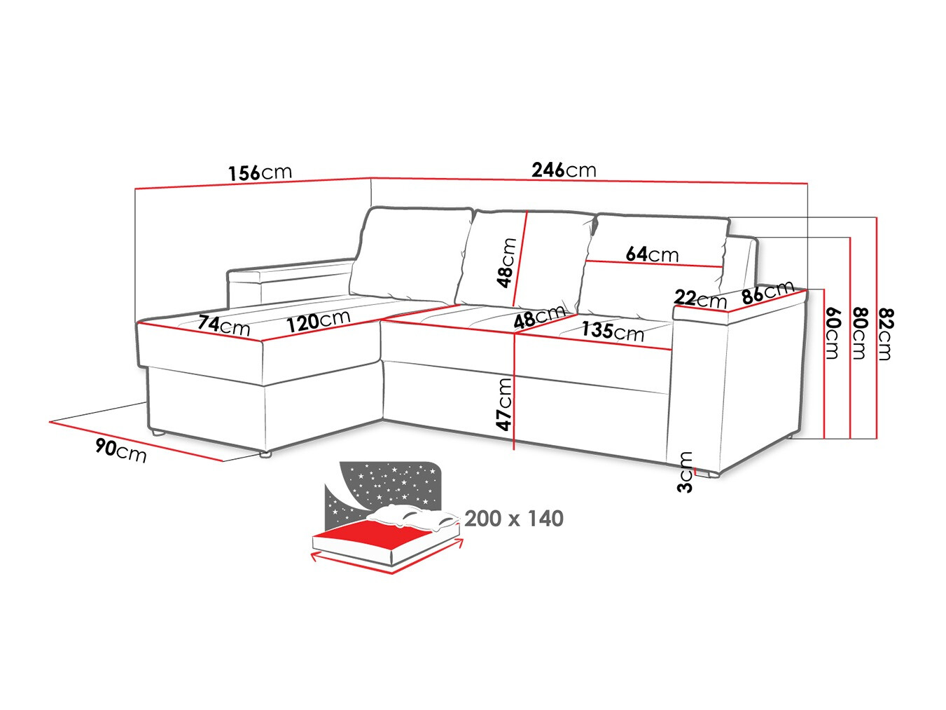 Ъглов диван Providence 149 (Caldo 03)