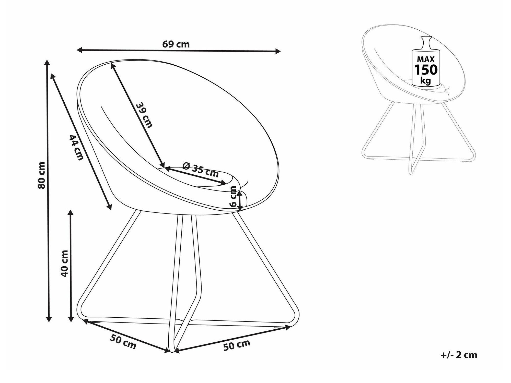 Стол Berwyn 1760 (Светлосиньо)