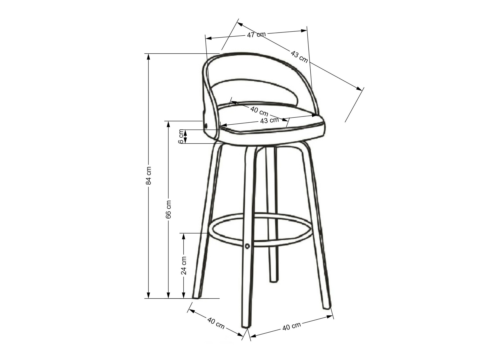 Нисък бар стол Houston 1591