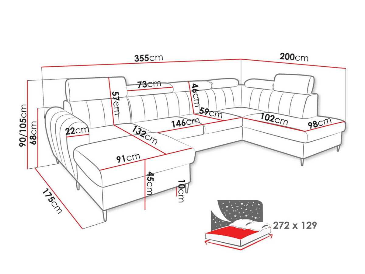 Ъглов диван Temple 128 (Kronos 29)