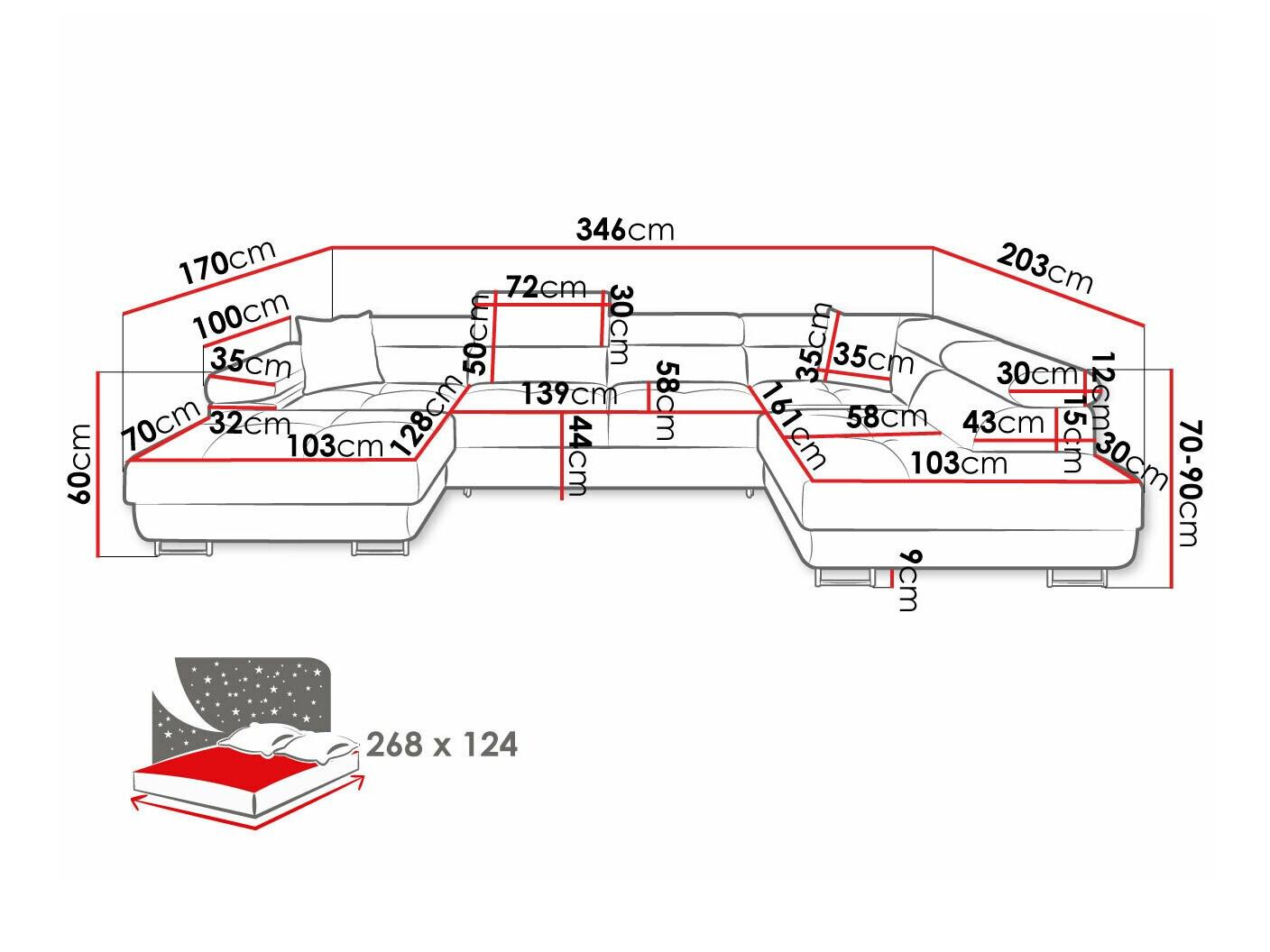 Ъглов диван Comfivo Eliferu 103 (Manila 16)
