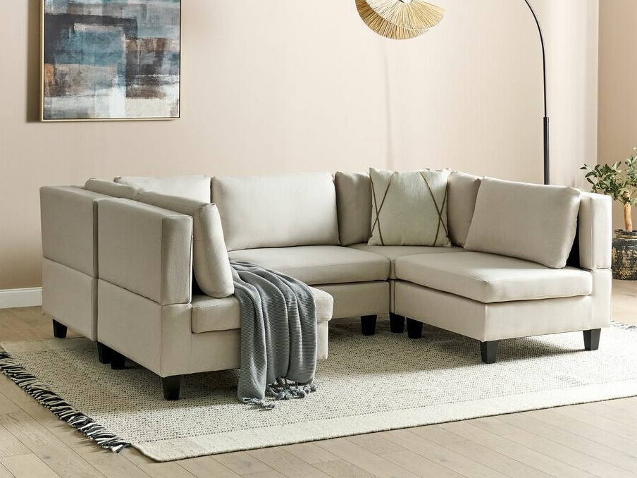 Модулен ъглов диван Elbmeli 104 (Бежов)