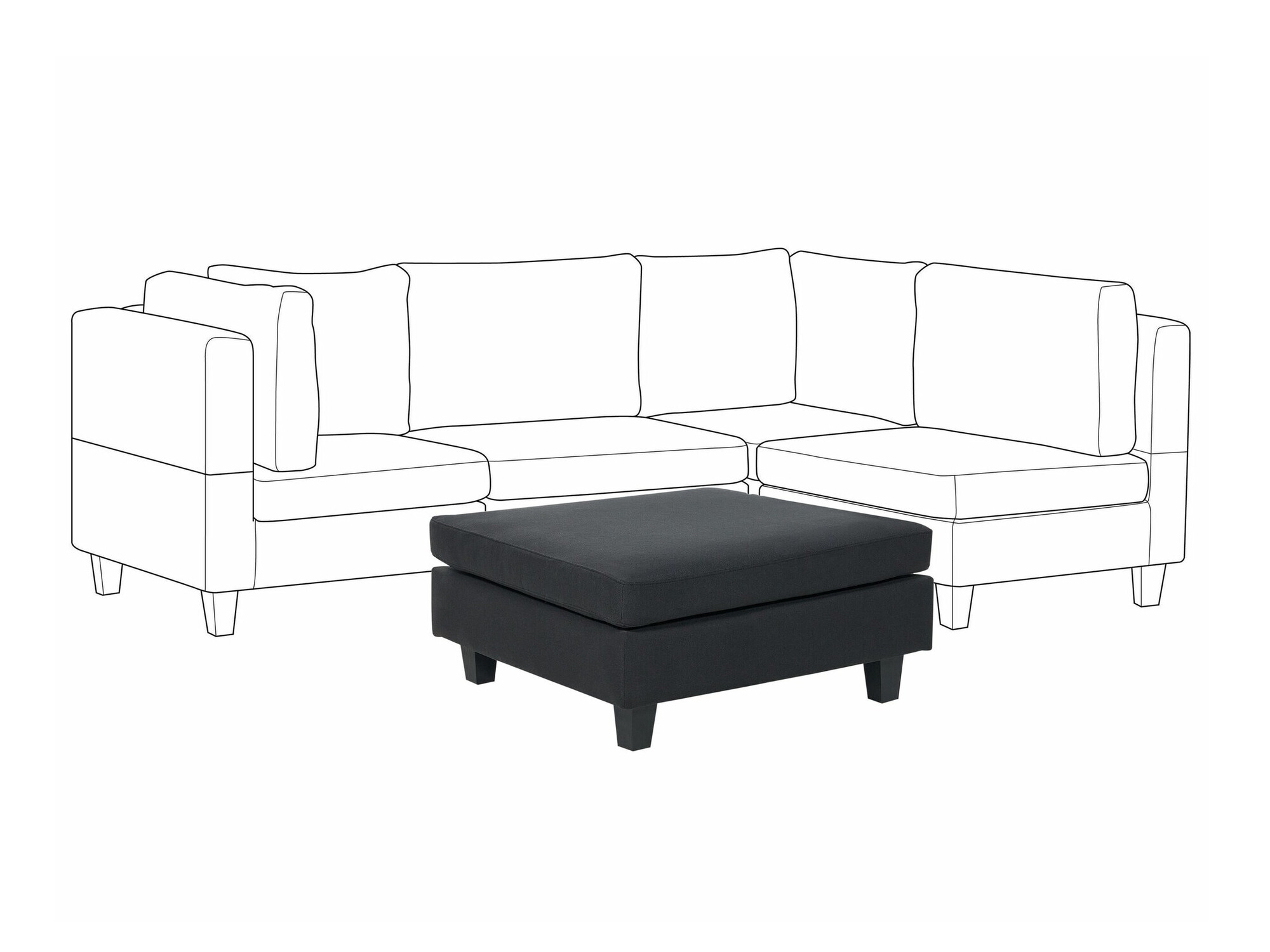 Табуретка Elbmeli 103 (Черен)