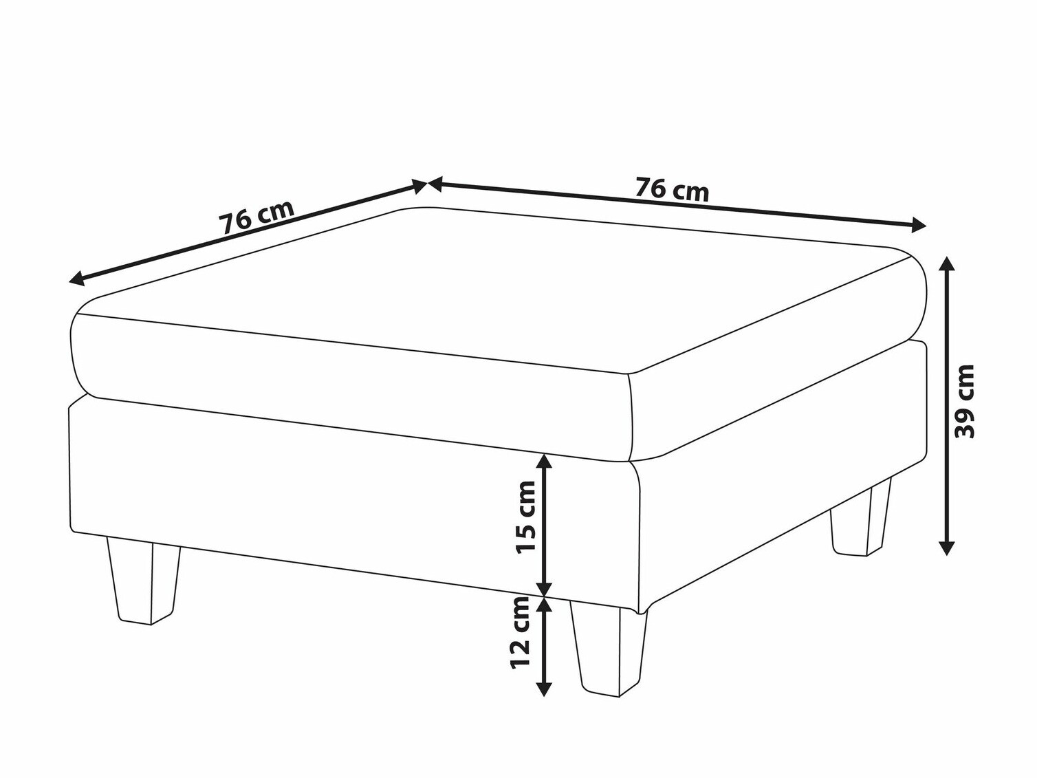 Табуретка Elbmeli 103 (Черен)