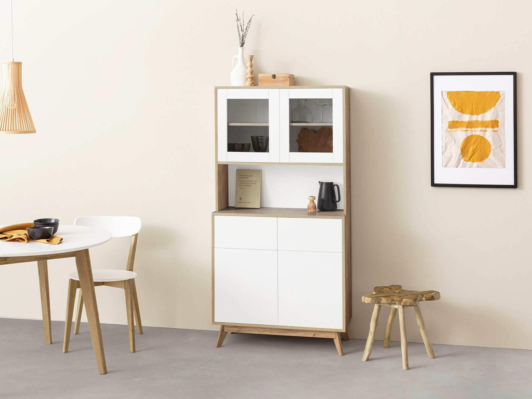 Етажерка Denton 890 (Бял + Дъб)