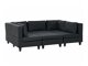 Модулен ъглов диван Elbmeli 104 (Черен)