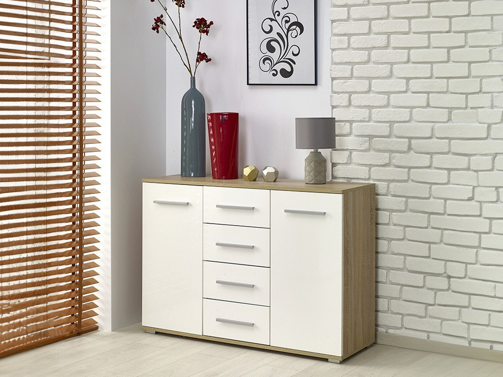 Скрин Cirveso 103 (Сонома дъб + Бял гланц)