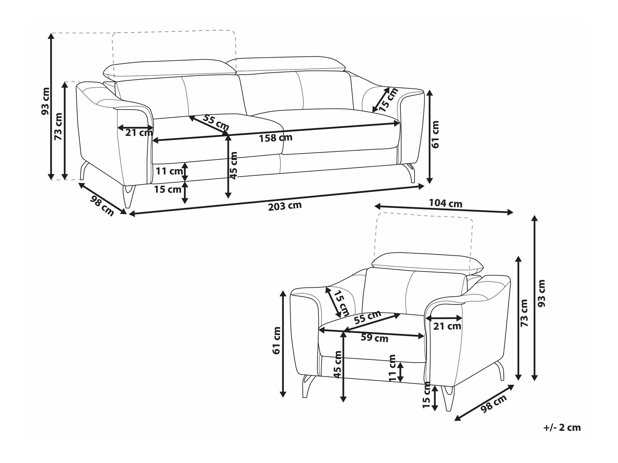 Комплект мека мебел Berwyn 1777