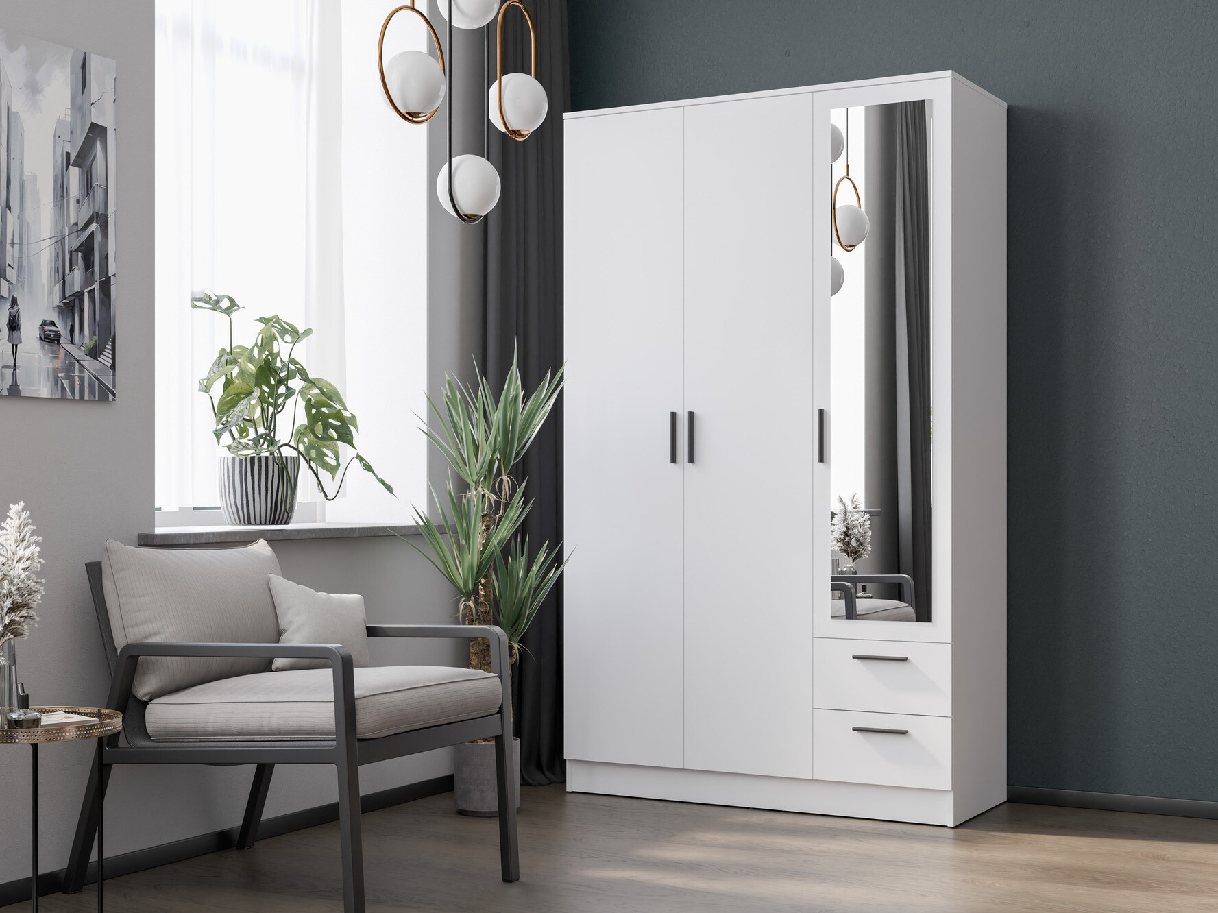 Гардероб Orlando 222 (Бял)