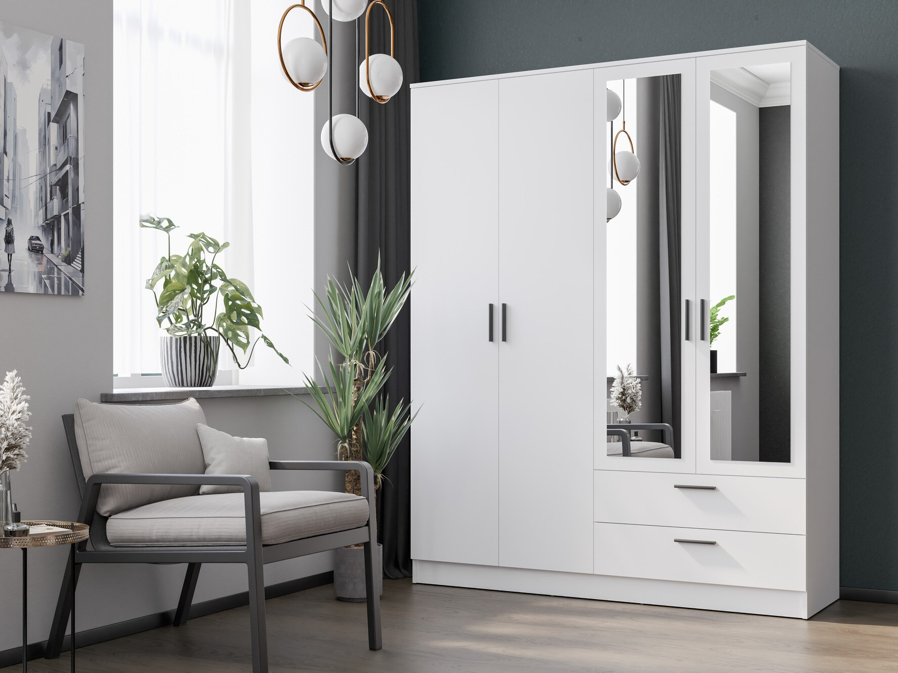 Гардероб Orlando 223 (Бял)