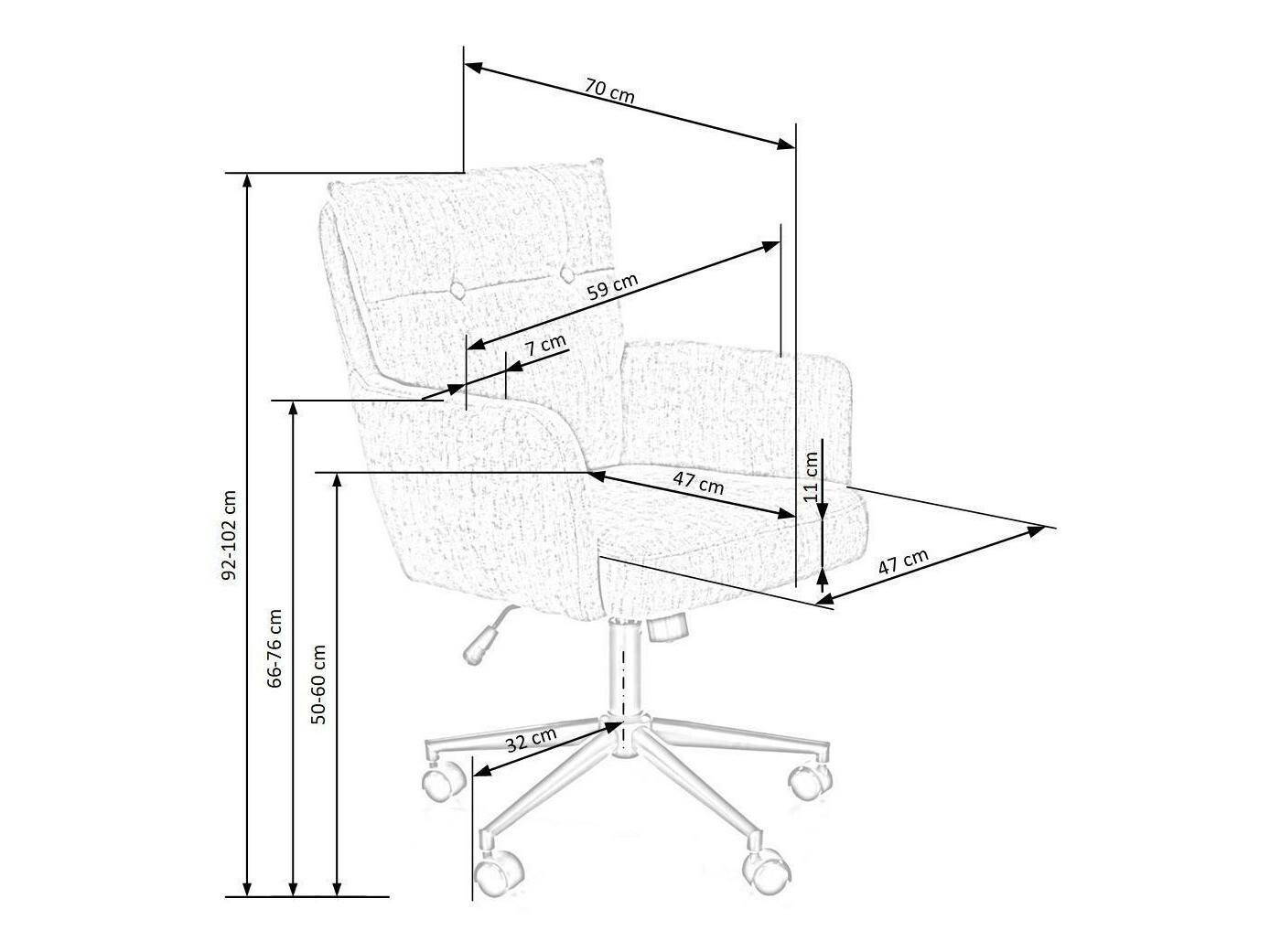 Офис стол Houston 1262 (Сметана)