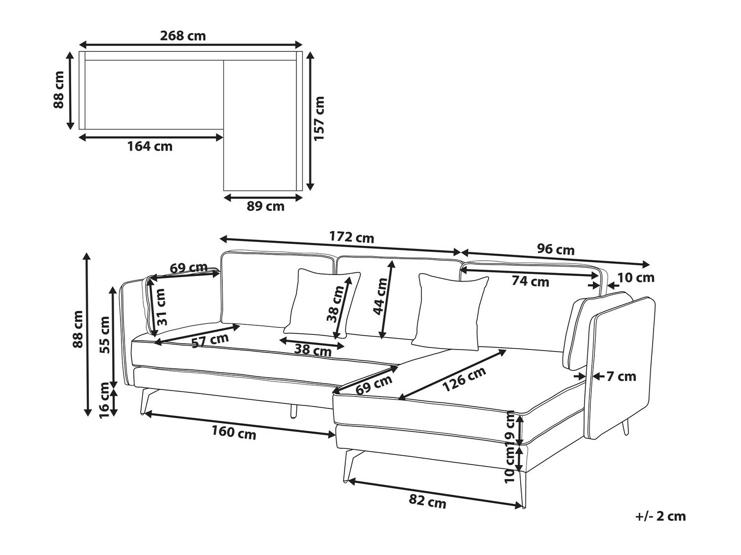 Ъглов диван Berwyn 622 (Бежов)