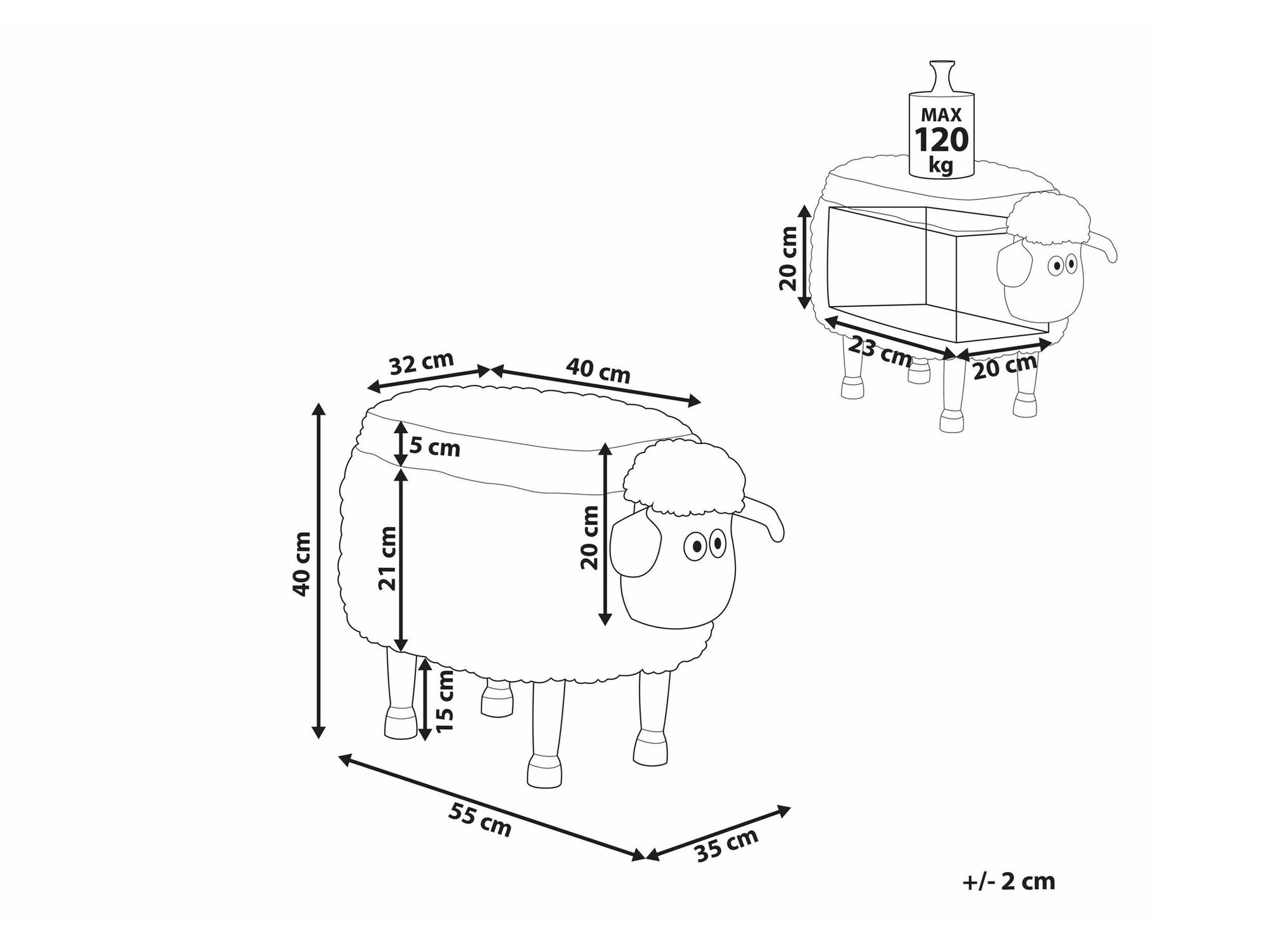 Табуретка Berwyn 1792 (Кафяв)