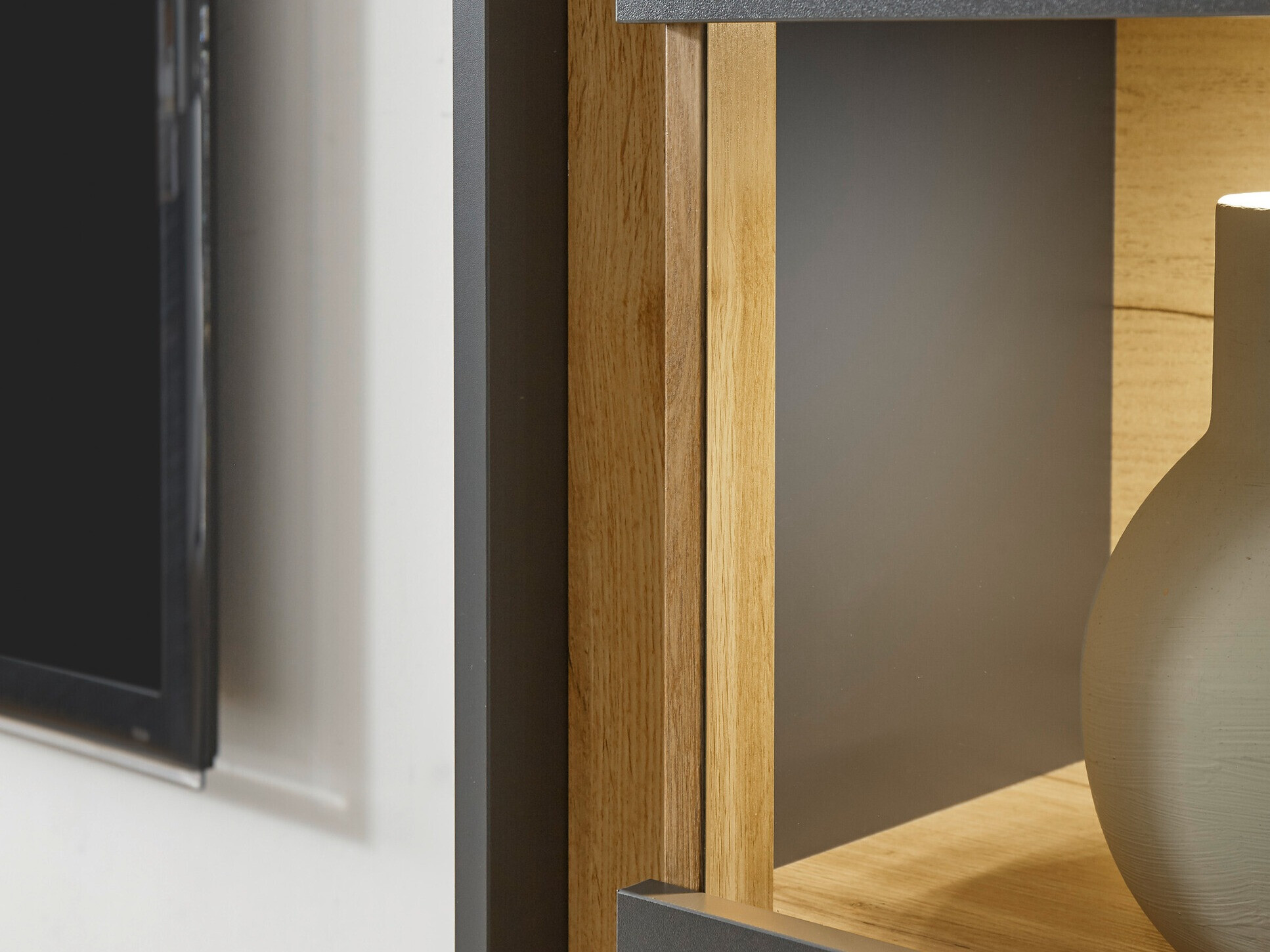 Етажерка Elbsori 102 (Антрацит + Дъб уотан)