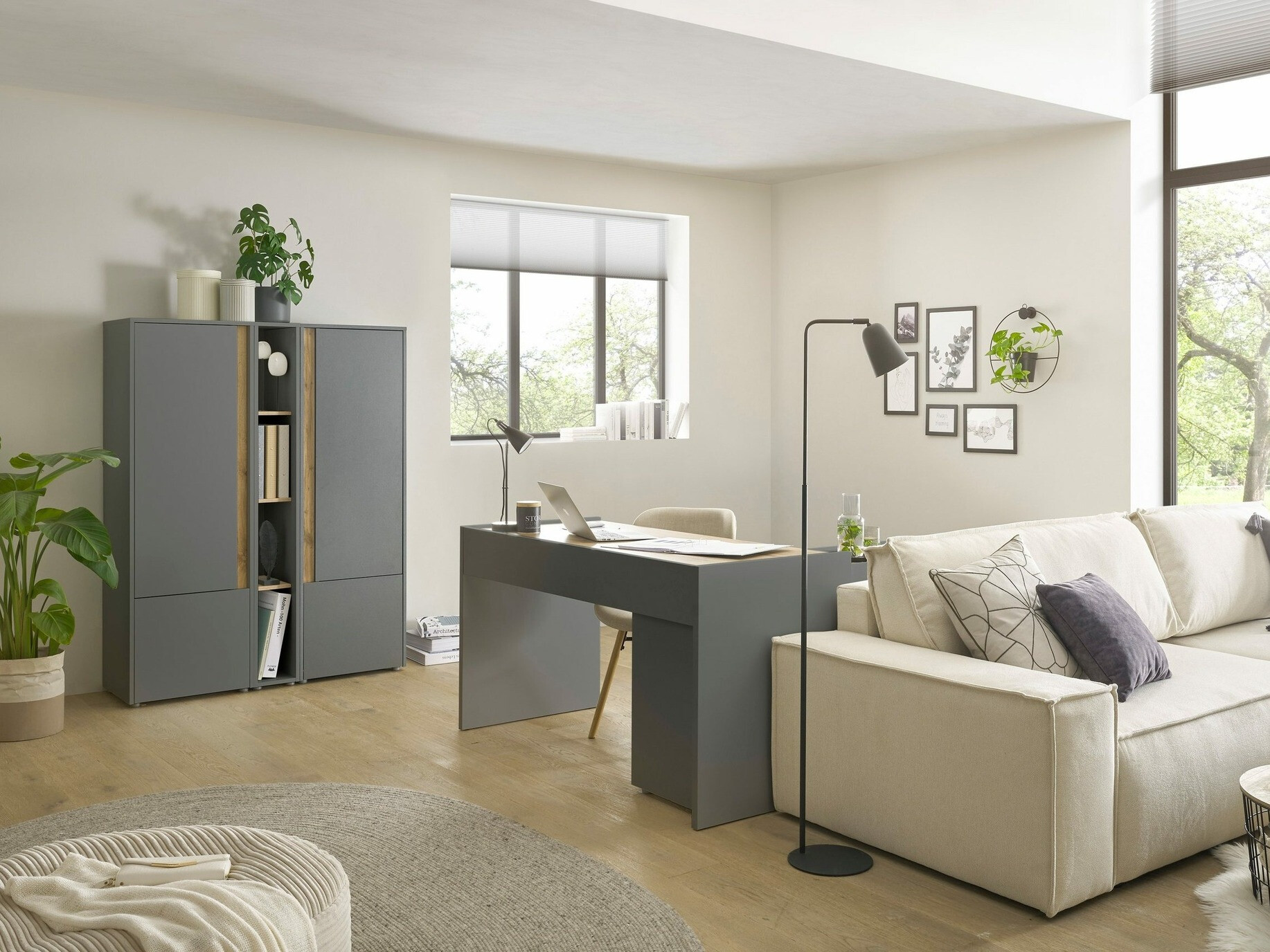 Етажерка Elbsori 106 (Антрацит + Дъб уотан)