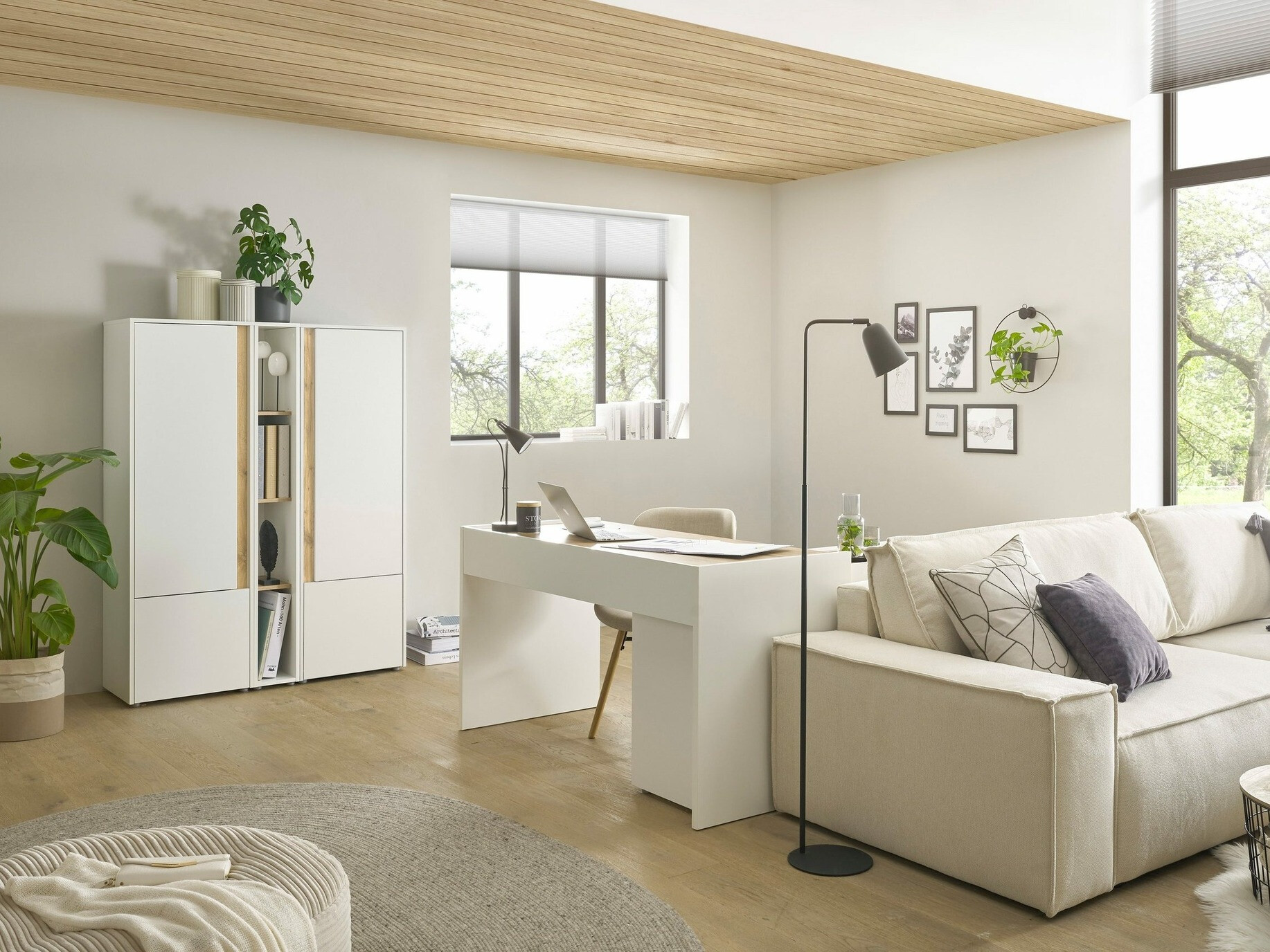 Етажерка Elbsori 106 (Бял + Дъб уотан)