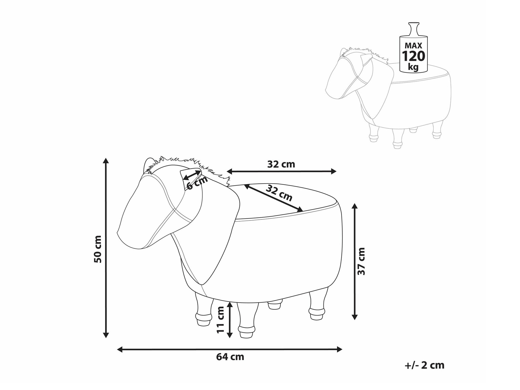 Табуретка Berwyn 1796 (Кафяв)