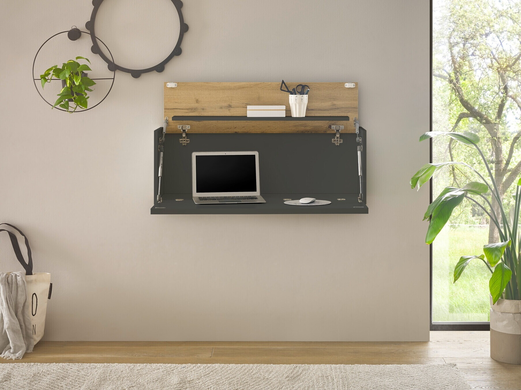 Офис бюро Elbsori 107 (Антрацит + Дъб уотан)