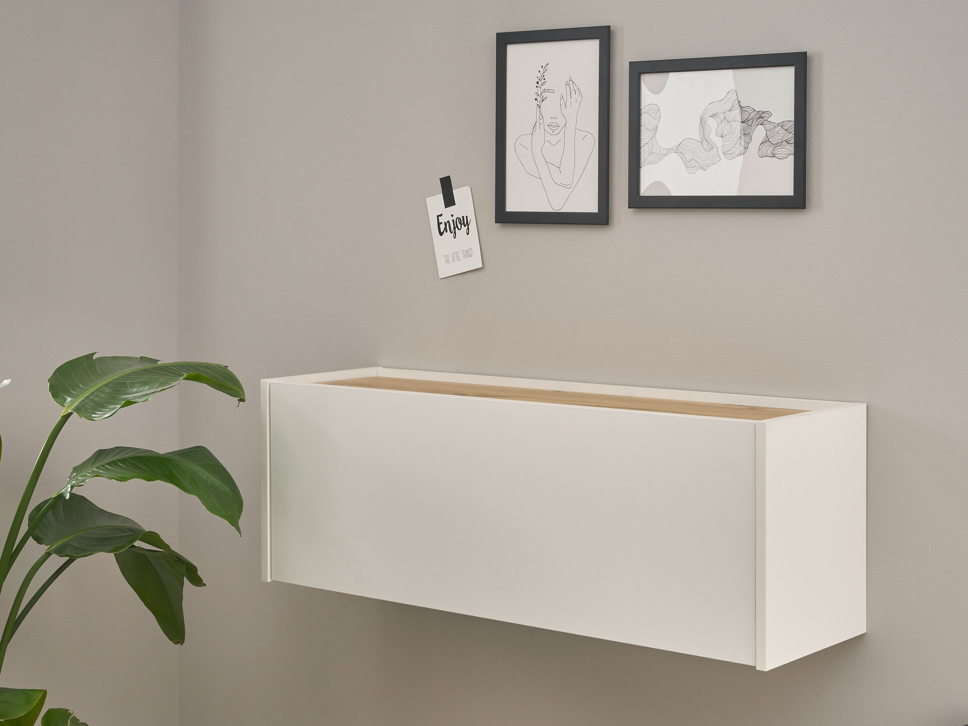 Офис бюро Elbsori 107 (Бял + Дъб уотан)