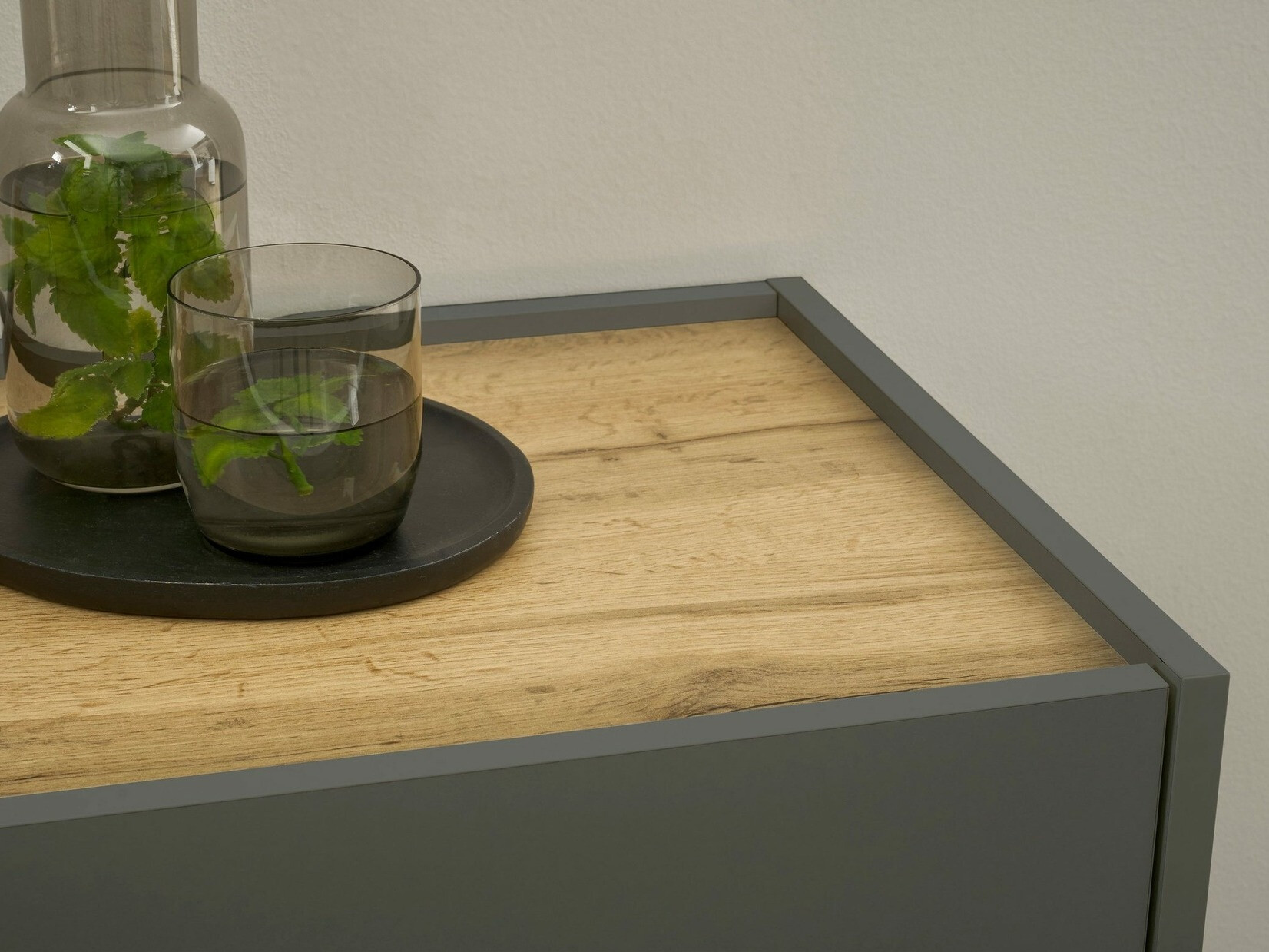 Окачен шкаф Elbsori 109 (Антрацит + Дъб уотан)