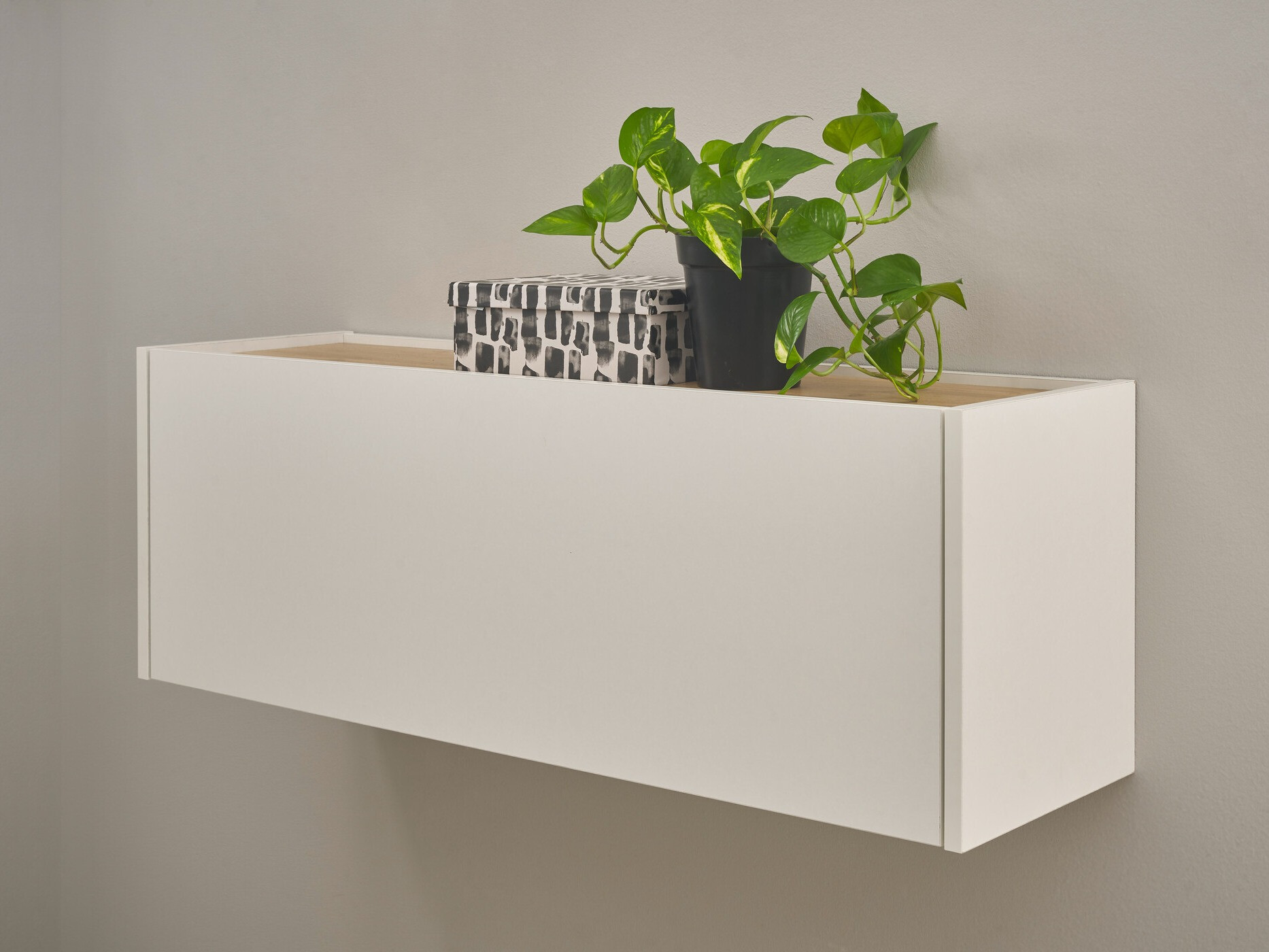 Окачен шкаф Elbsori 109 (Бял + Дъб уотан)