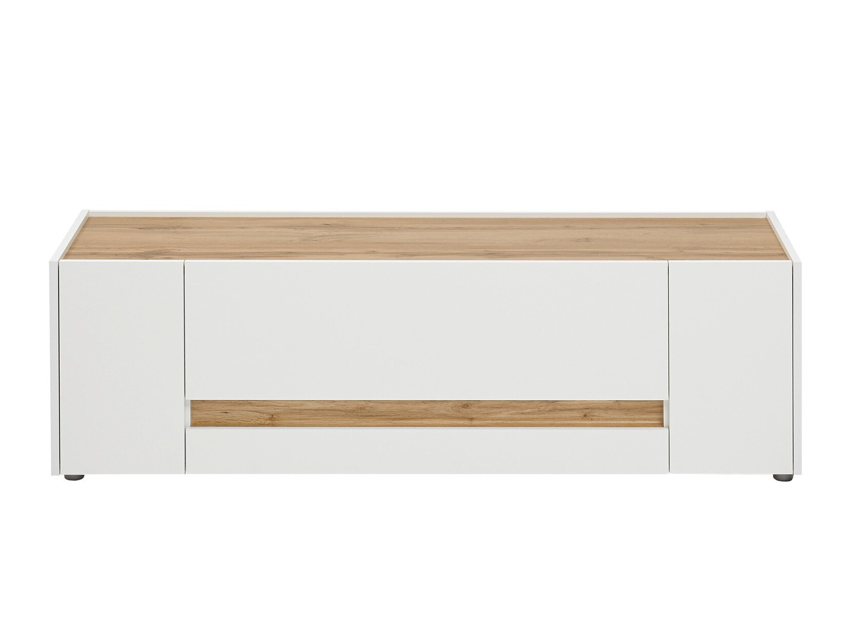 ТВ шкаф Elbsori 114 (Бял + Дъб уотан)