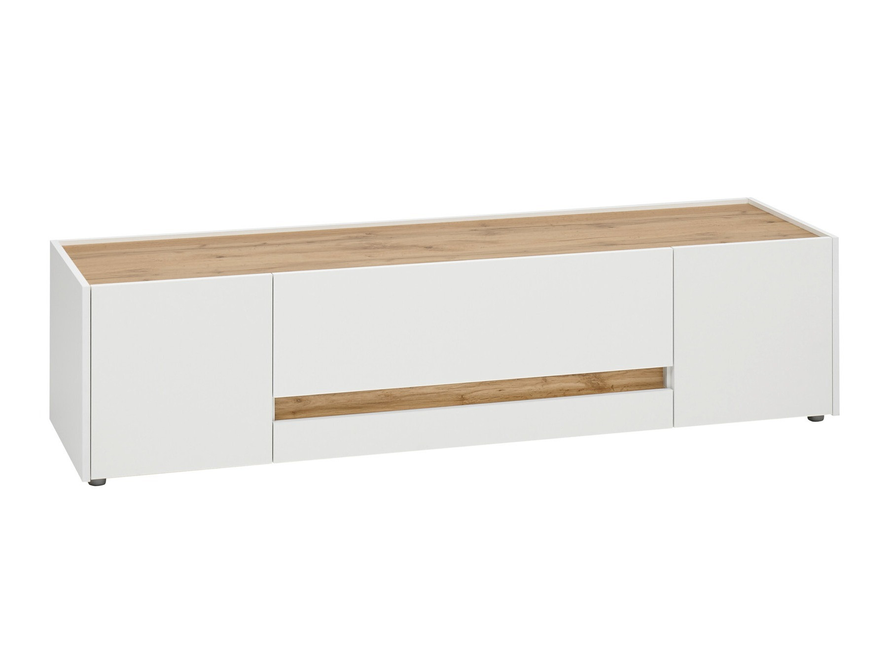 ТВ шкаф Elbsori 115 (Бял + Дъб уотан)