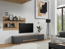 Комплект за хол Elbsori 124 (Антрацит + Дъб уотан)