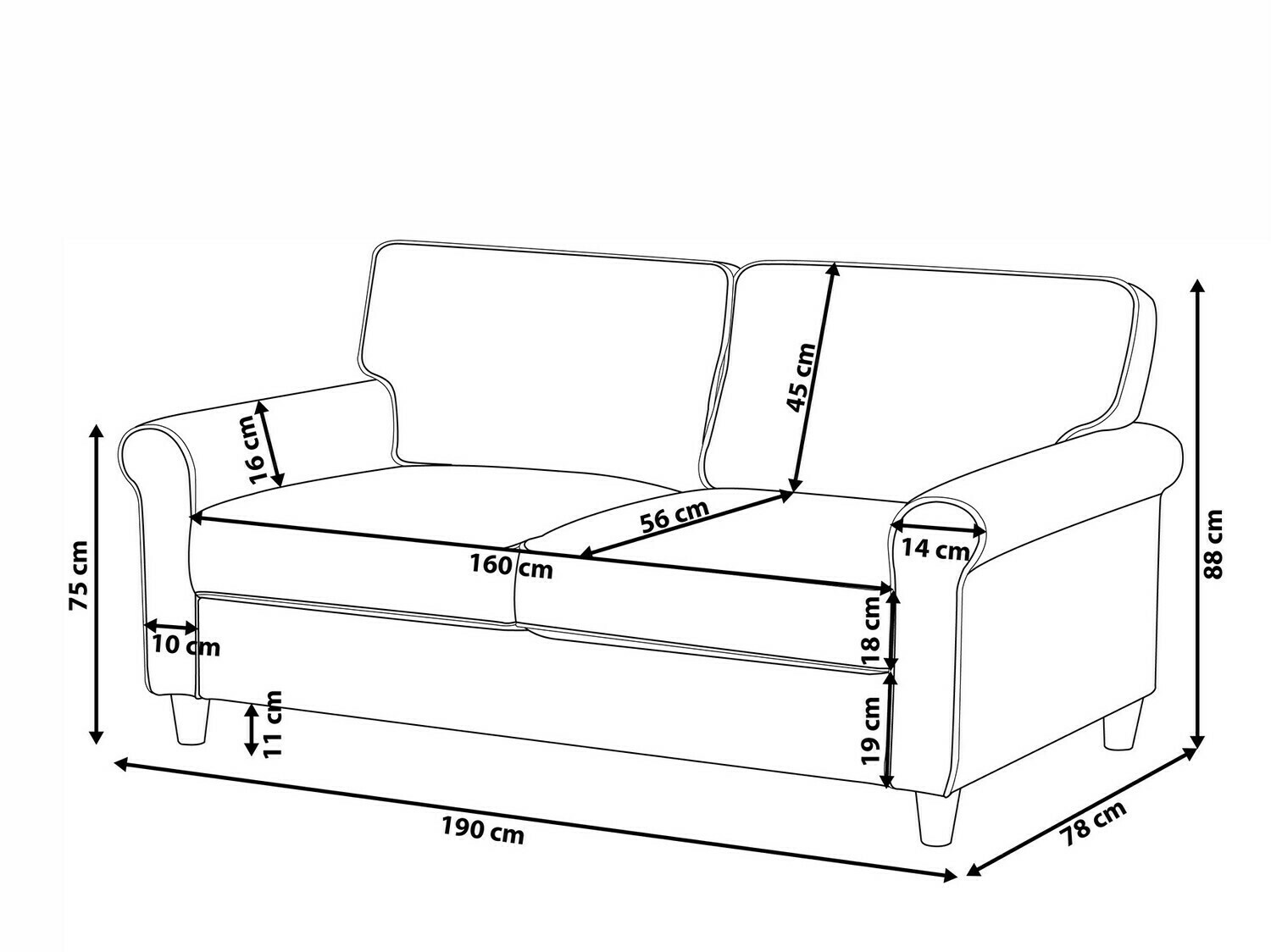 Диван Berwyn 675 (Кафяв)