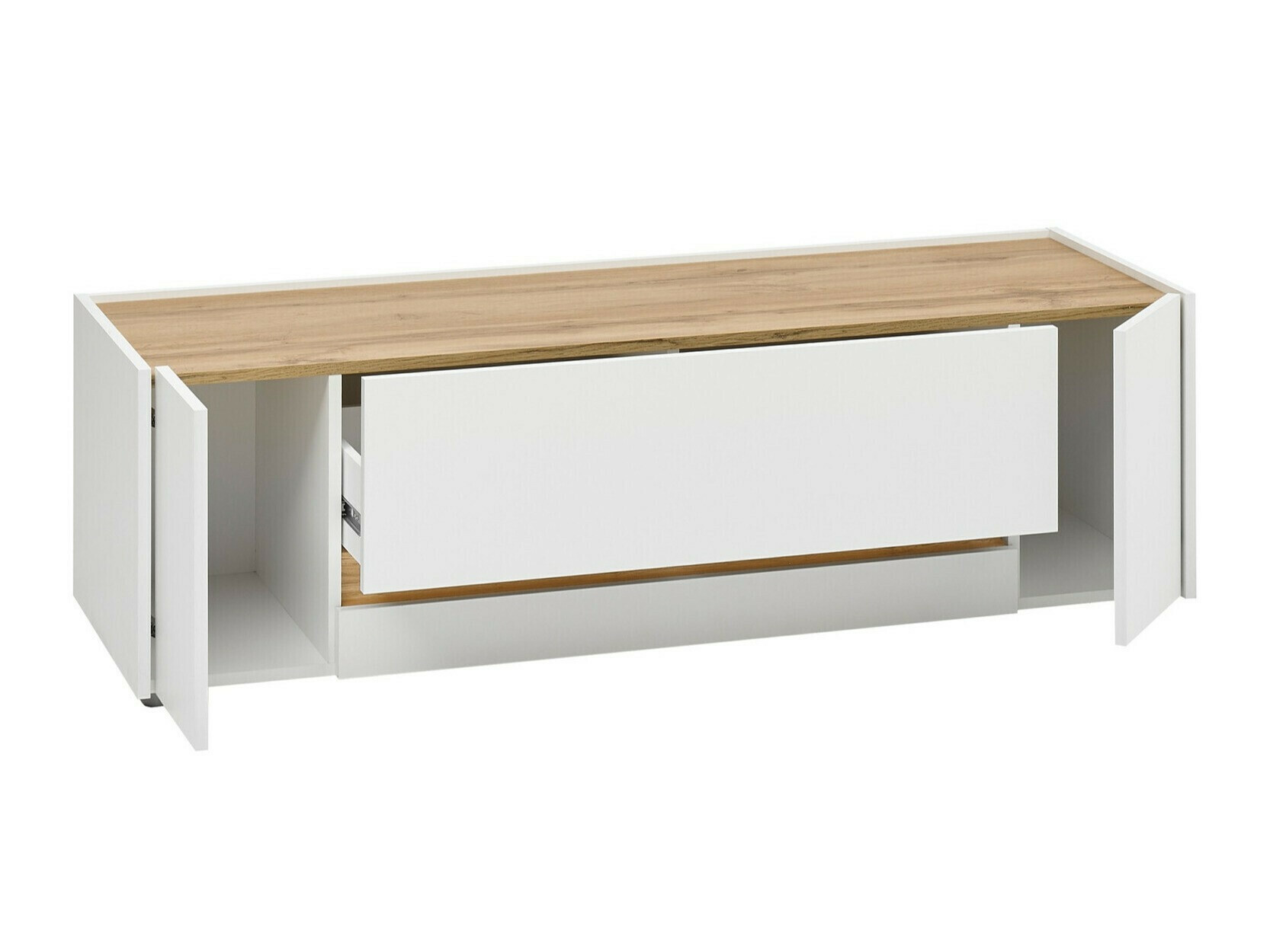 Комплект за хол Elbsori 131 (Бял + Дъб уотан)