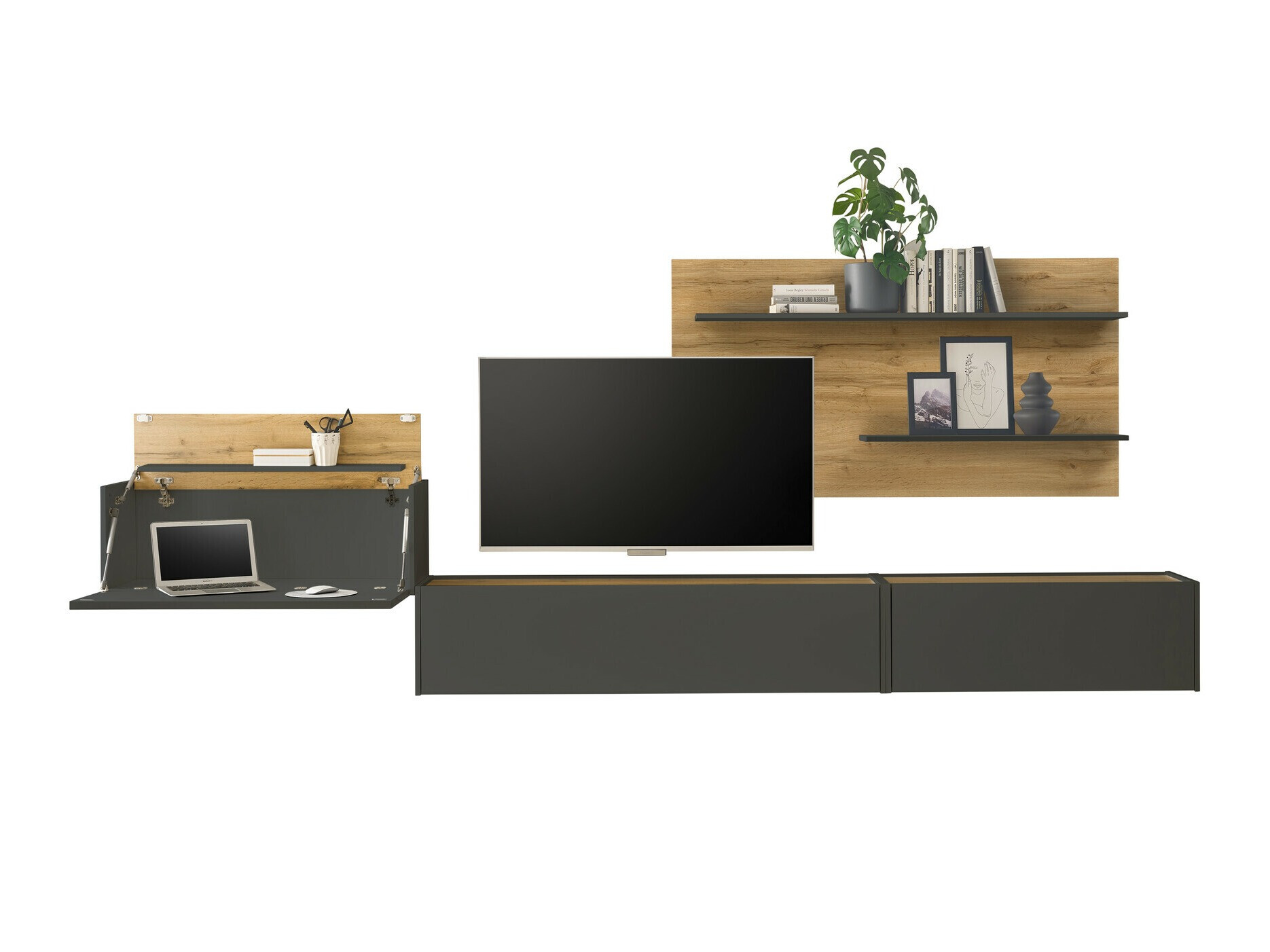 Комплект за хол Elbsori 137 (Антрацит + Дъб уотан)