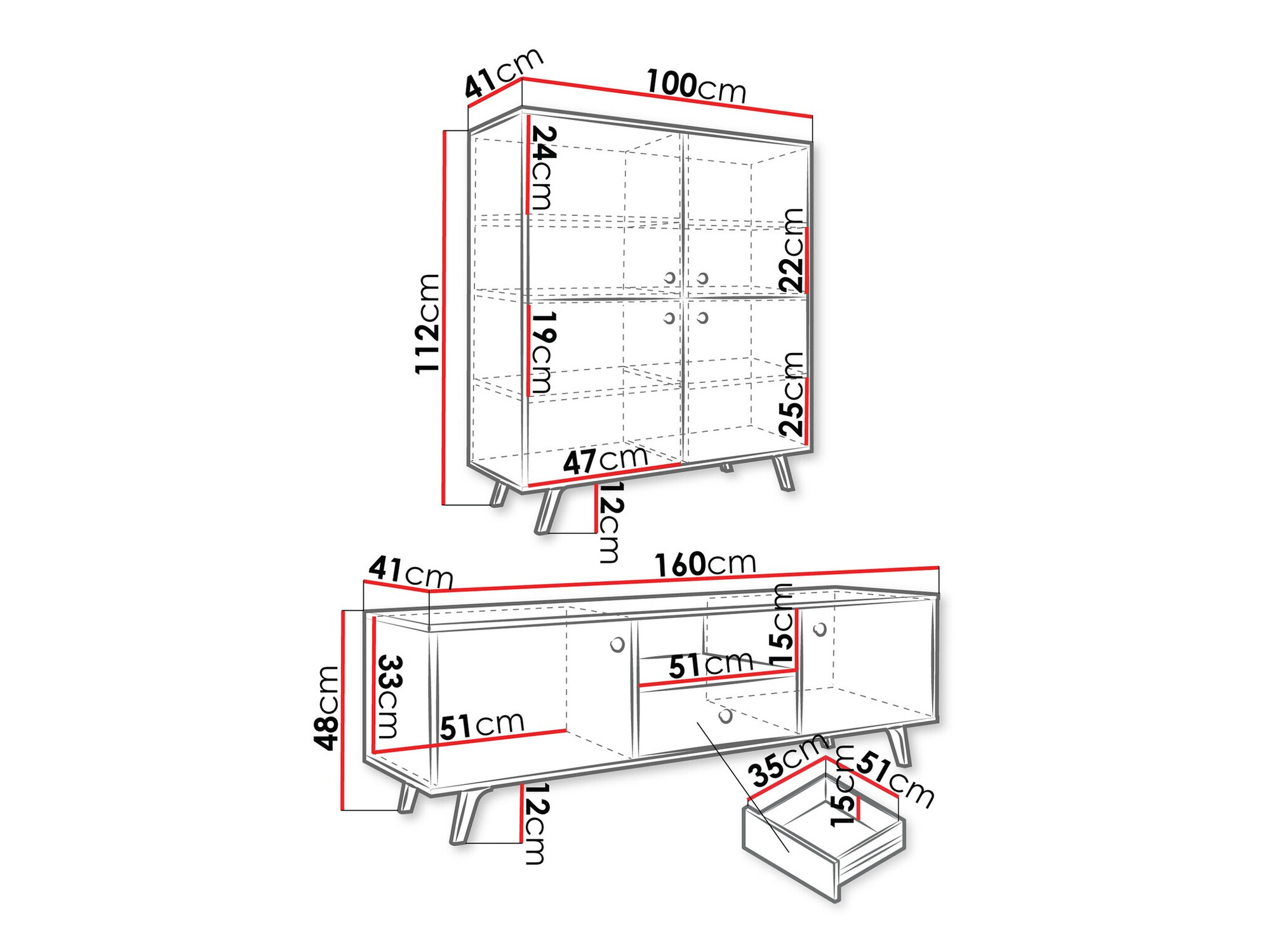 Комплект за хол Monfera 105 (Бял)