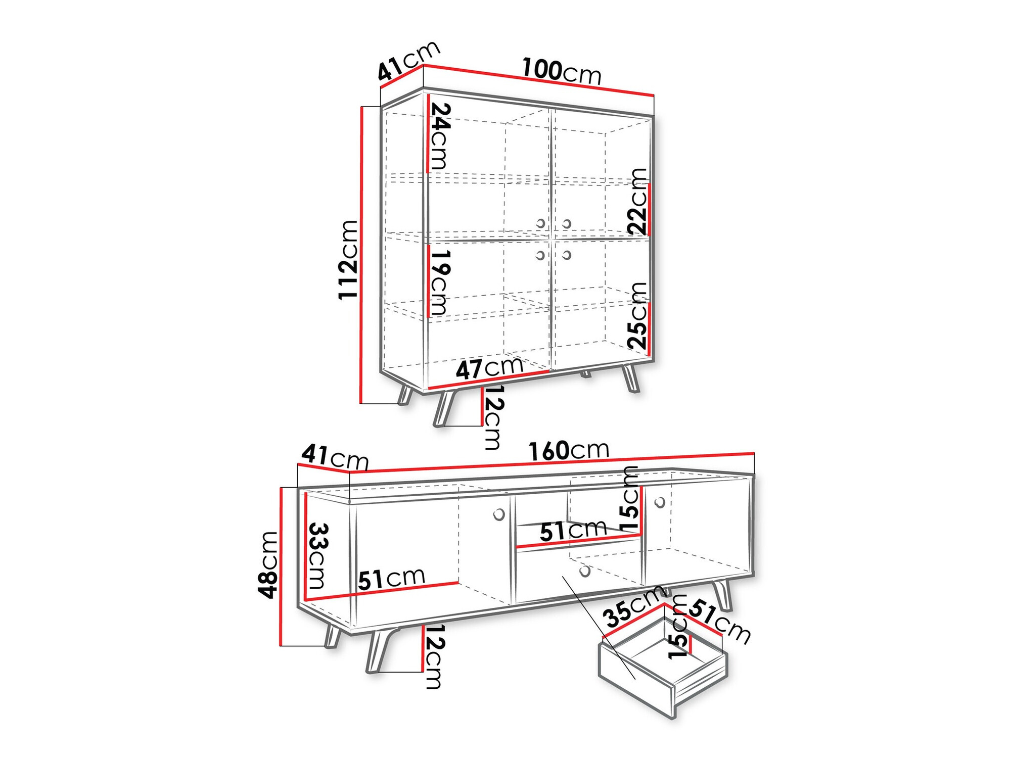 Комплект за хол Monfera 105 (Черен)