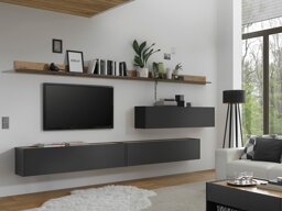 Комплект за хол Elbsori 142 (Антрацит + Дъб уотан)