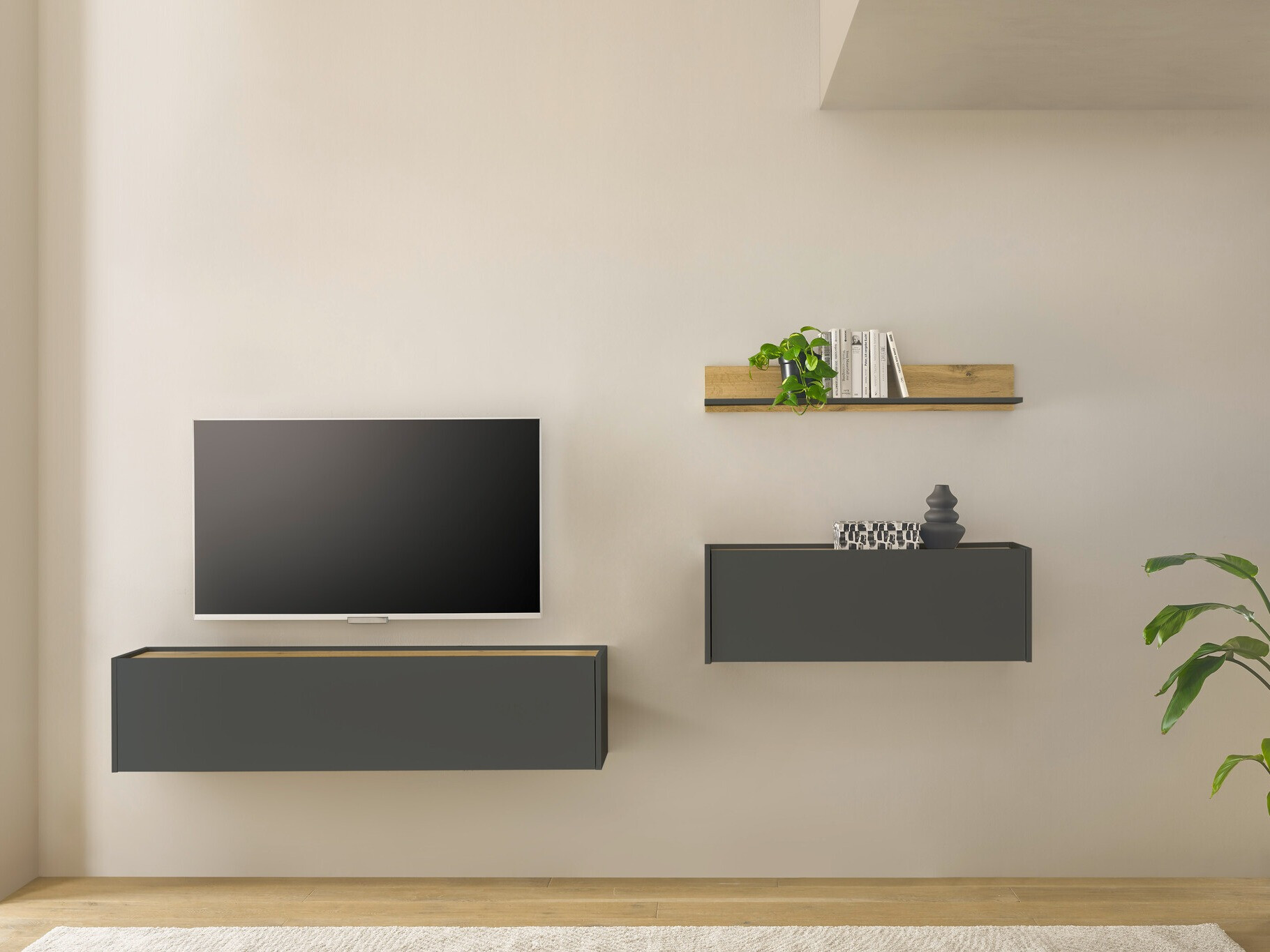 Комплект за хол Elbsori 143 (Антрацит + Дъб уотан)