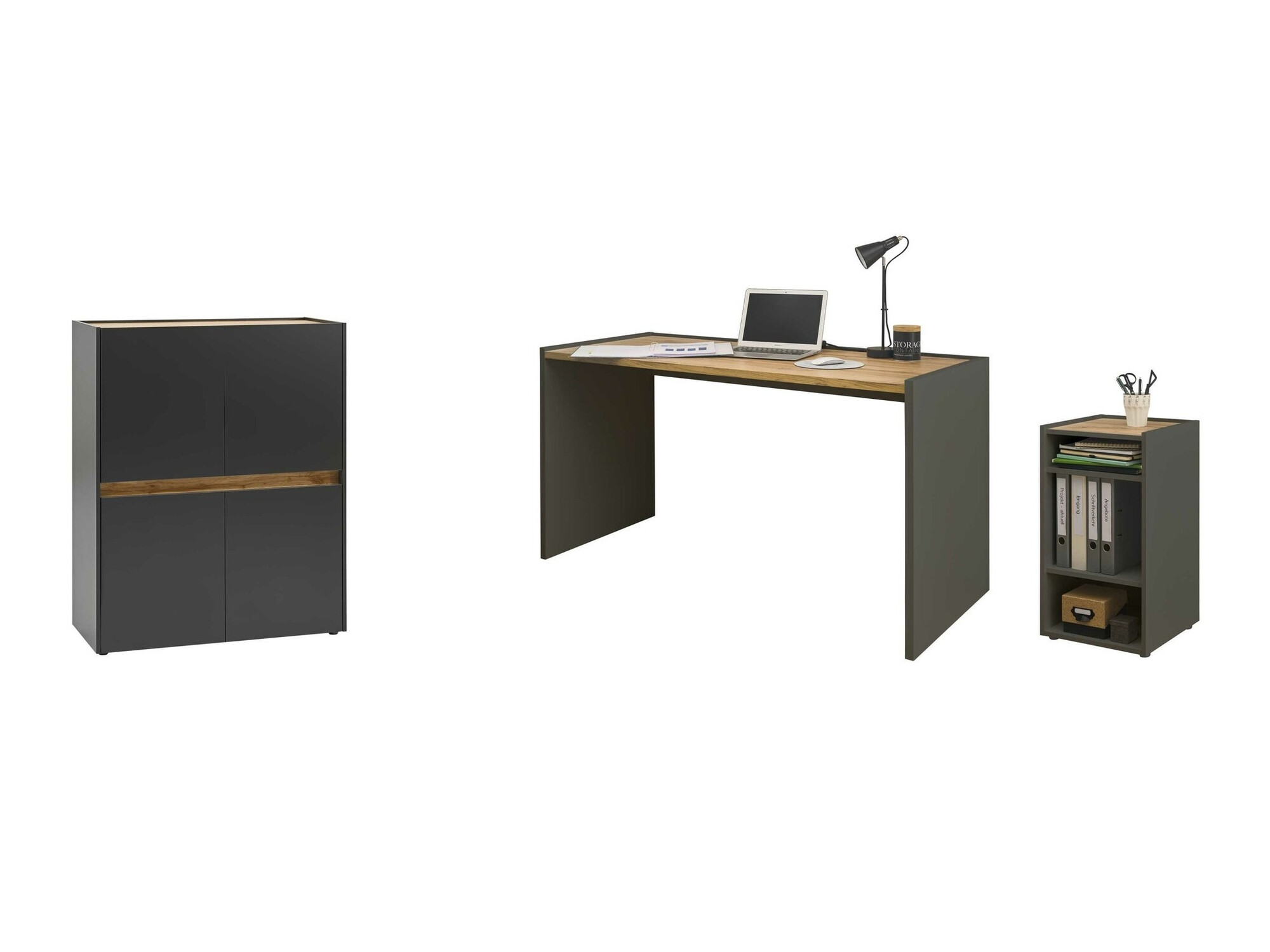 Комплект за домашен офис Elbsori 150 (Антрацит + Дъб уотан)