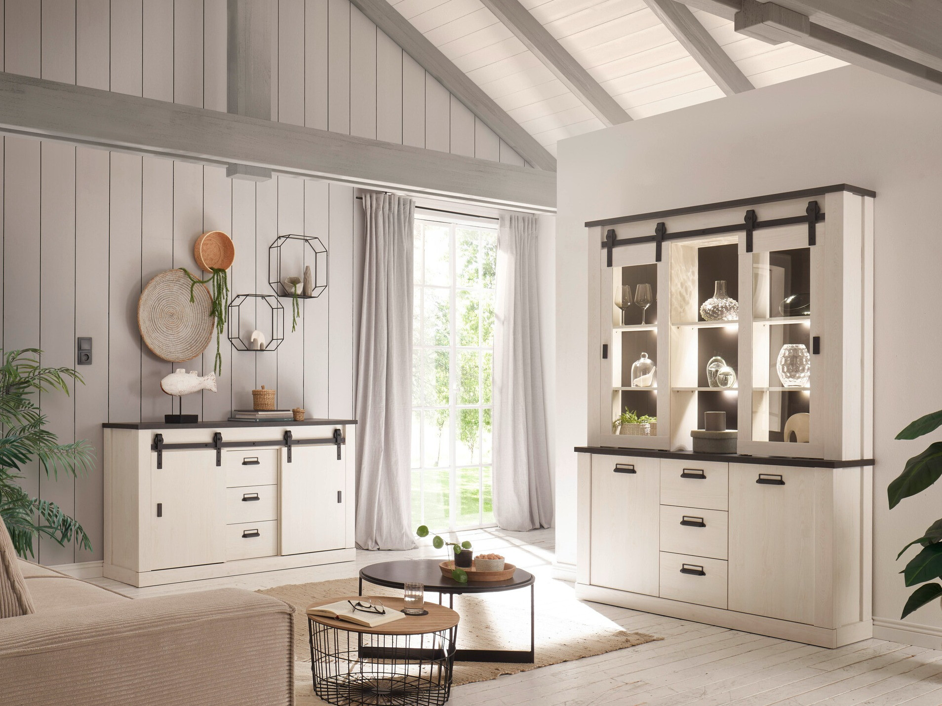 Етажерка Cirtale 110 (Избелен бор + Antrahite)