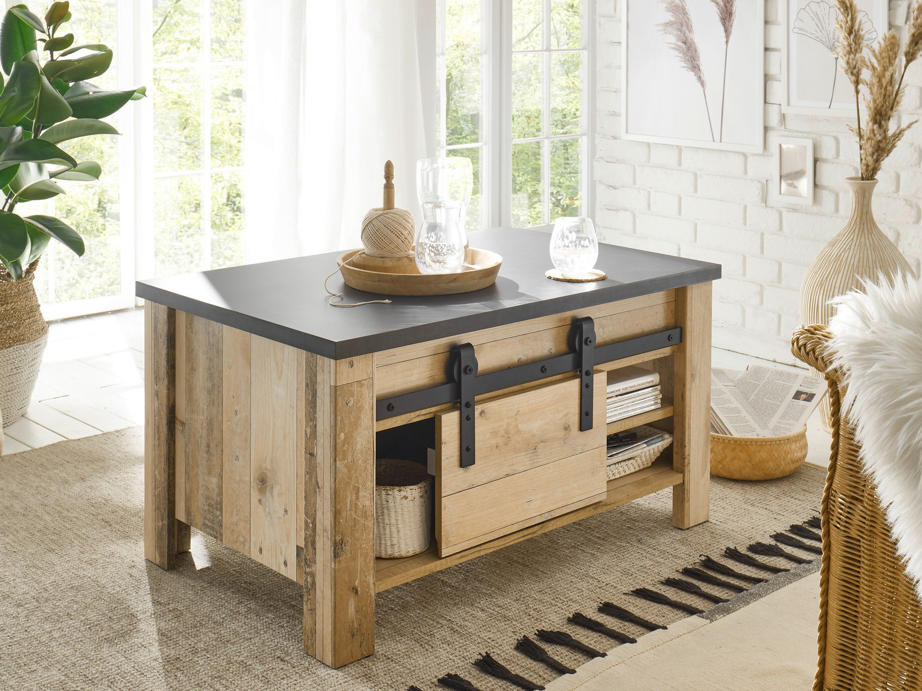 Масичка за кафе Cirtale 111 (Антрацит + Отлежало дърво)