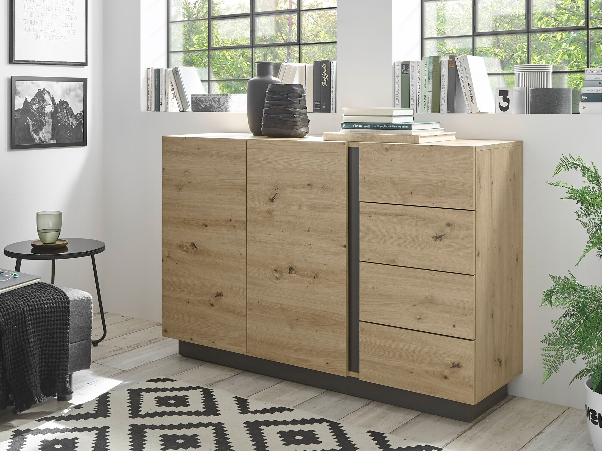 Скрин Veropho 107 (Artisan дъб + Графит)