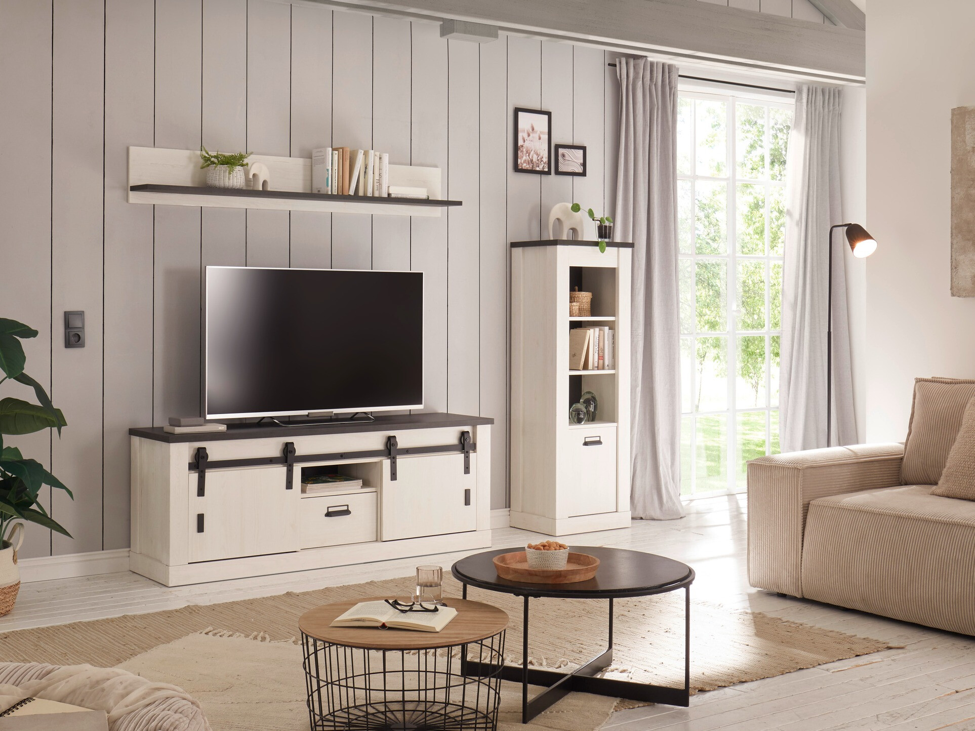 ТВ шкаф Cirtale 112 (Антрацит + Избелен бор)