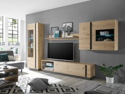 Комплект за хол Veropho 113 (Artisan дъб + Графит)